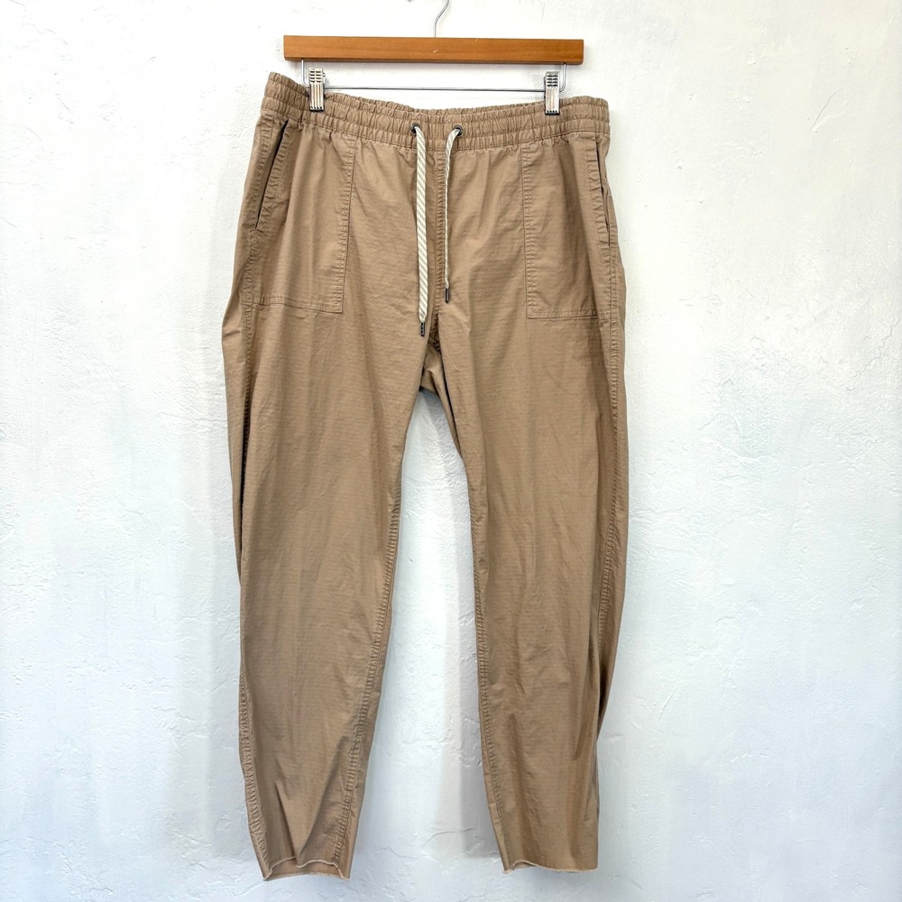 Vuori Vintage Ripstop Pants Women Size XL Beige Pull On Drawstring VW450